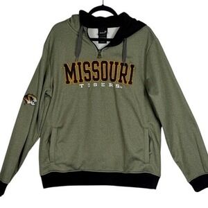 Gen2‎ Missouri Tigers Quarter Zip Hoodie Mens Large Olive Green Mizzou Fleece